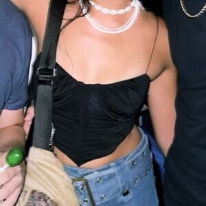 Black Ruched Women's Top